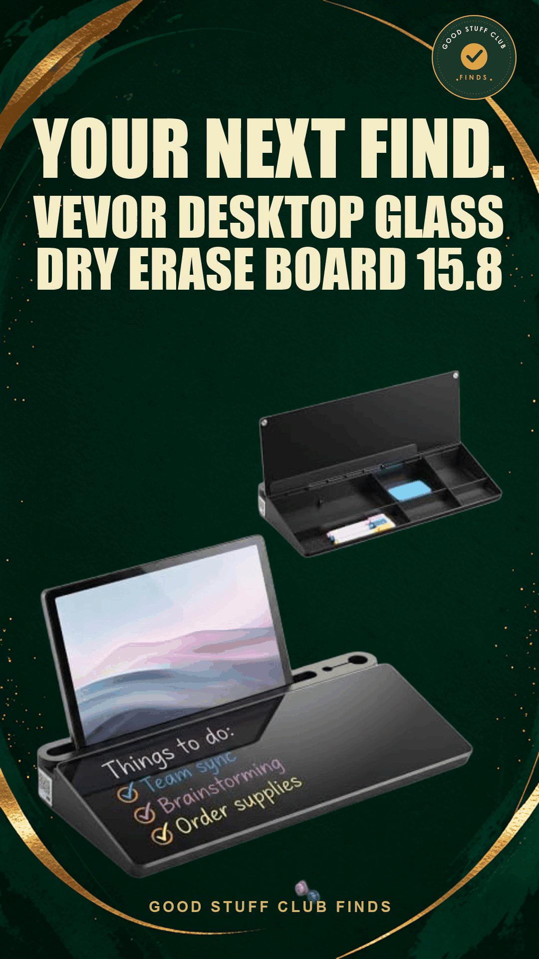 VEVOR Desktop Glass Board — advertisement cover